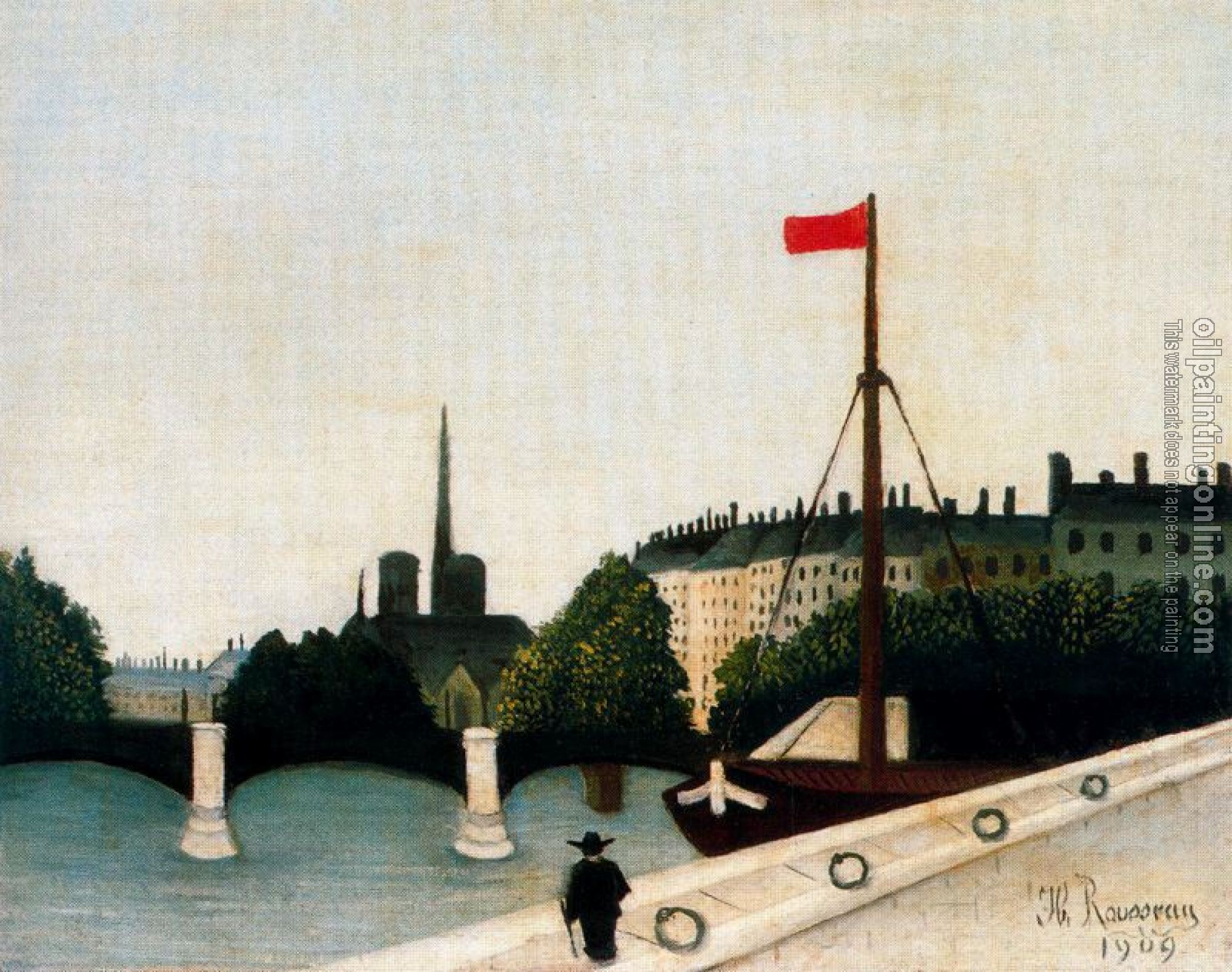 Henri Rousseau - Notre Dame View of the Ile Saint Louis from the Quai Henri IV